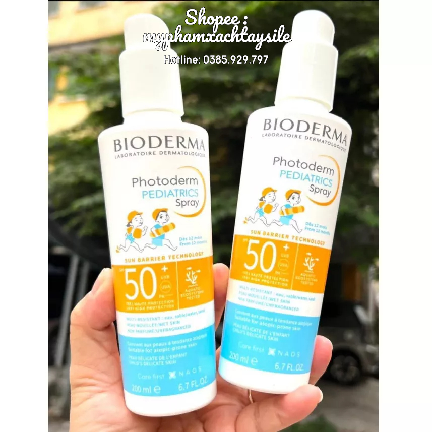 Xịt Chống Nắng Cho Trẻ Em BIODERMA Kids Photoderm Pediatrics Spray SPF50+ Pháp 200ML