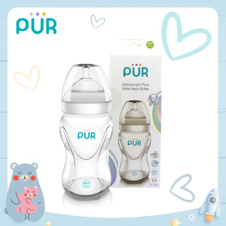 Bình sữa cổ rộng Pur Advanced Plus 250ml, có sẵn 1 núm size M (3-6th) trong bình