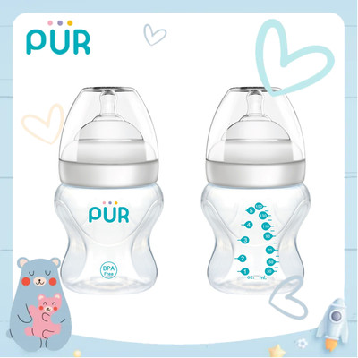 Bình sữa cổ rộng Pur Advanced Plus 150ml, có sẵn 1 núm size S (0-3th) trong bình