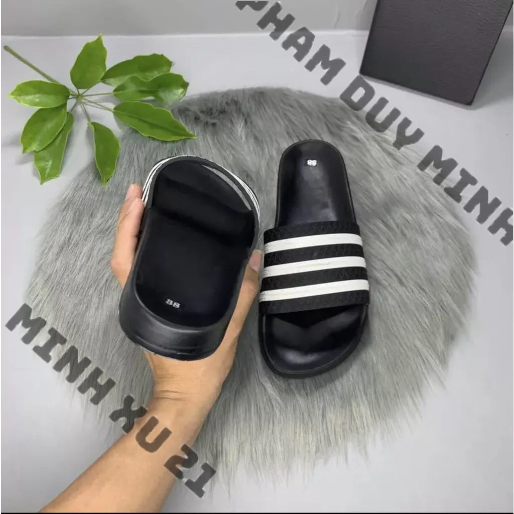 Dép Nam Nữ, Dép Quai Ngang Cao Cấp 3 Sọc đế bánh mì đủ size