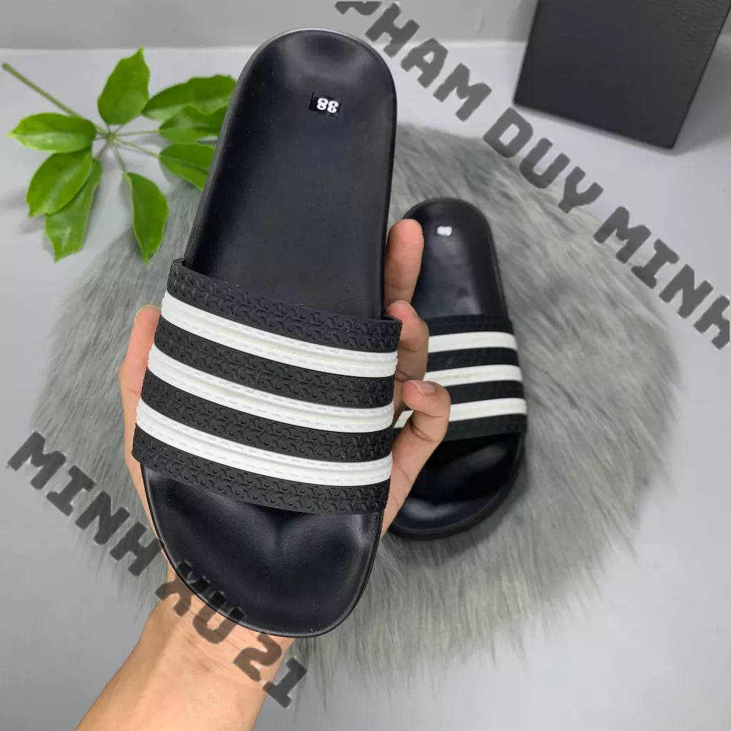 Dép Nam Nữ, Dép Quai Ngang Cao Cấp 3 Sọc đế bánh mì đủ size