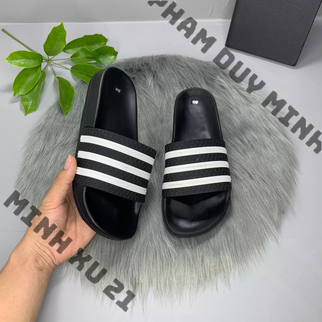 Dép Nam Nữ, Dép Quai Ngang Cao Cấp 3 Sọc đế bánh mì đủ size