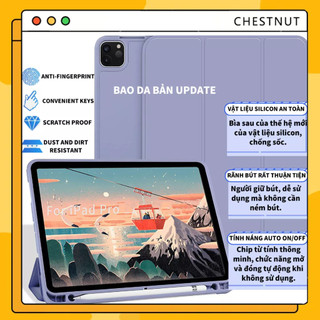 Bao da iPad / Ốp iPad Viền Silicon Màu Pastel Bản Có Khay Đựng Bút-CT