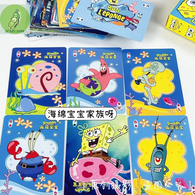 Bộ Bài tây poker hoạt hình vịt vàng, Shin bút chì hình bọt biển, HELLO KITTY siêu dễ thương in hình độc đáo chơi xì zách