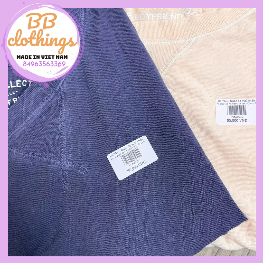 Áo thun cotton croptop boyfriend