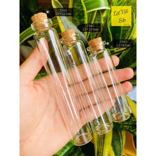 LỌ THỦY TINH NÚT BẦN CAO CẤP ĐƯỜNG KÍNH 2.2CM (5ML/10 ML/15ML/20ML/25ML/35ML)
