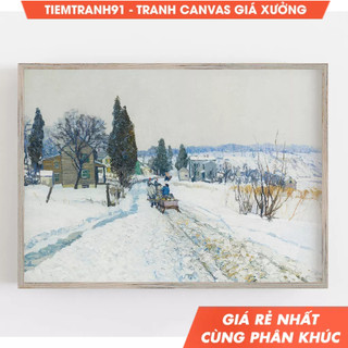 Tranh treo tường, Muted Winter Art, Vintage Wall Art, Farmhouse Wall Decor, Muted Neutral Colors, tặng kèm đinh treo.