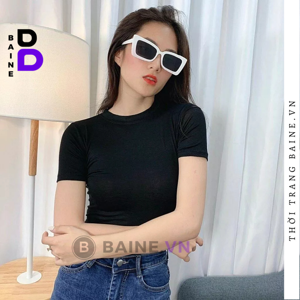 [Mã TOPS06 giảm đến 10k đơn 99k] Áo Thun Nữ Baby Tee Tay Ngắn Cổ Tròn Ôm Body DÁNG DÀI BAINE | BigBuy360 - bigbuy360.vn