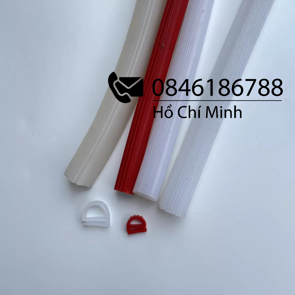 Gioăng chịu nhiệt, gioăng tủ cơm, ron xilicone chữ E chịu nhiệt, gioăng silicon đường kính 12mm.14mm,16mm,20mm,18mm