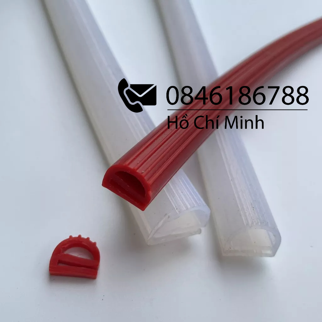Gioăng chịu nhiệt, gioăng tủ cơm, ron xilicone chữ E chịu nhiệt, gioăng silicon đường kính 12mm.14mm,16mm,20mm,18mm