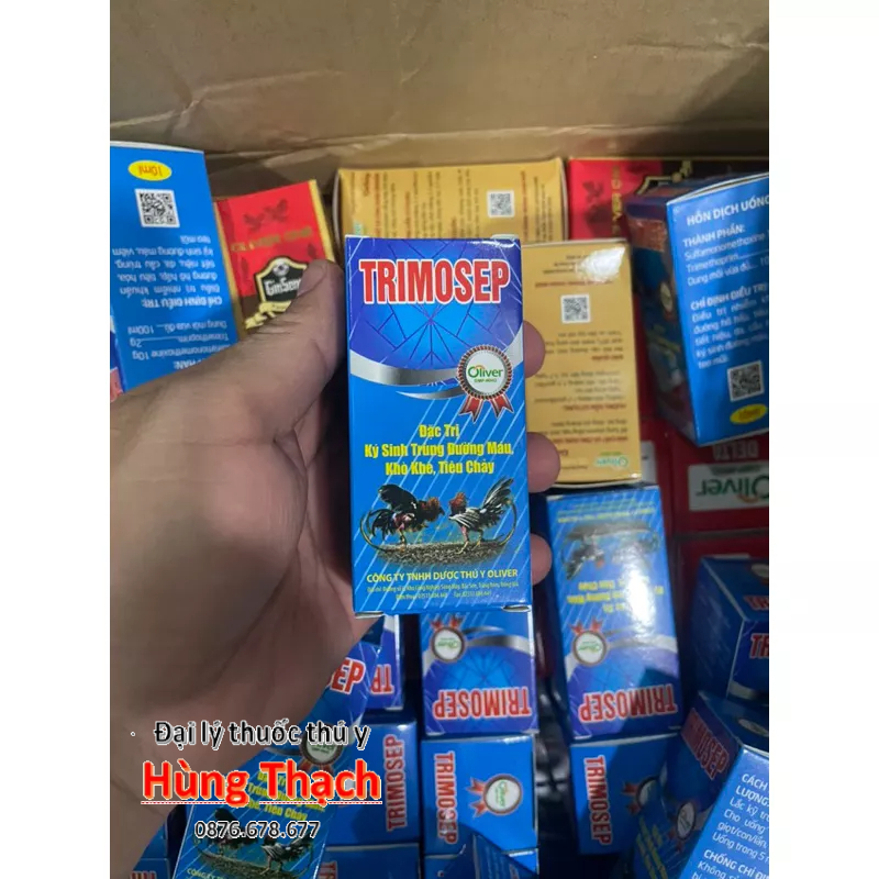 Trimosep 10ml đặc tr.ị kí sinh trùng máu, cầu trùng, tiêu chảy ra máu trên gà đá