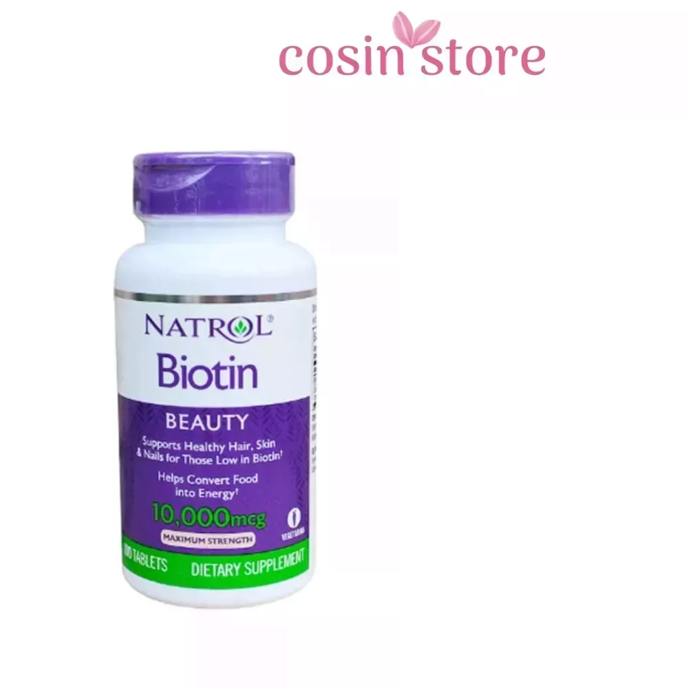 Viên Uống Hỗ Trợ Mọc Tóc Natrol Biotin 10000 Mcg 100 Viên Của Mỹ hỗ trợ tóc và móng 10000mcg shop Cosin Store