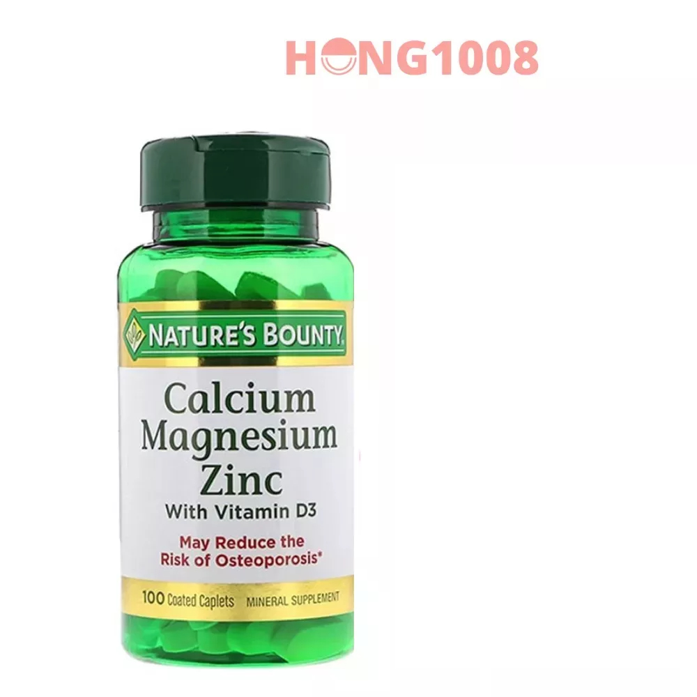 Viên uống Calcium Magnesium Zinc Nature's Bounty 100 viên - Bổ sung Canxi
