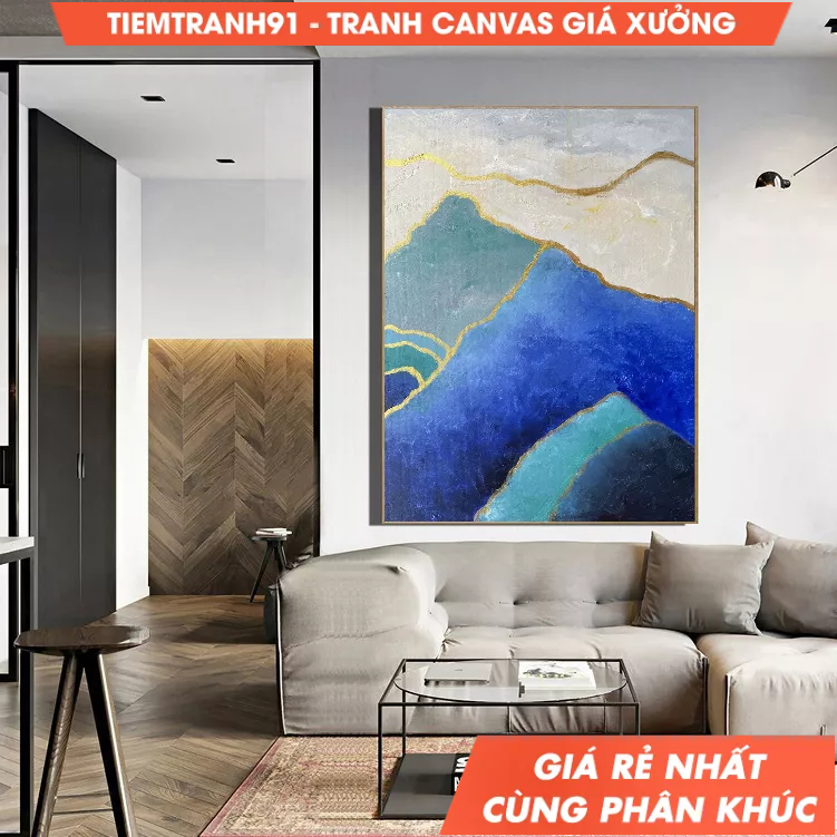 Tranh treo tường, Green Abstract Art Painting Green Painting Beige Abstract Art Painting Blue Wall A