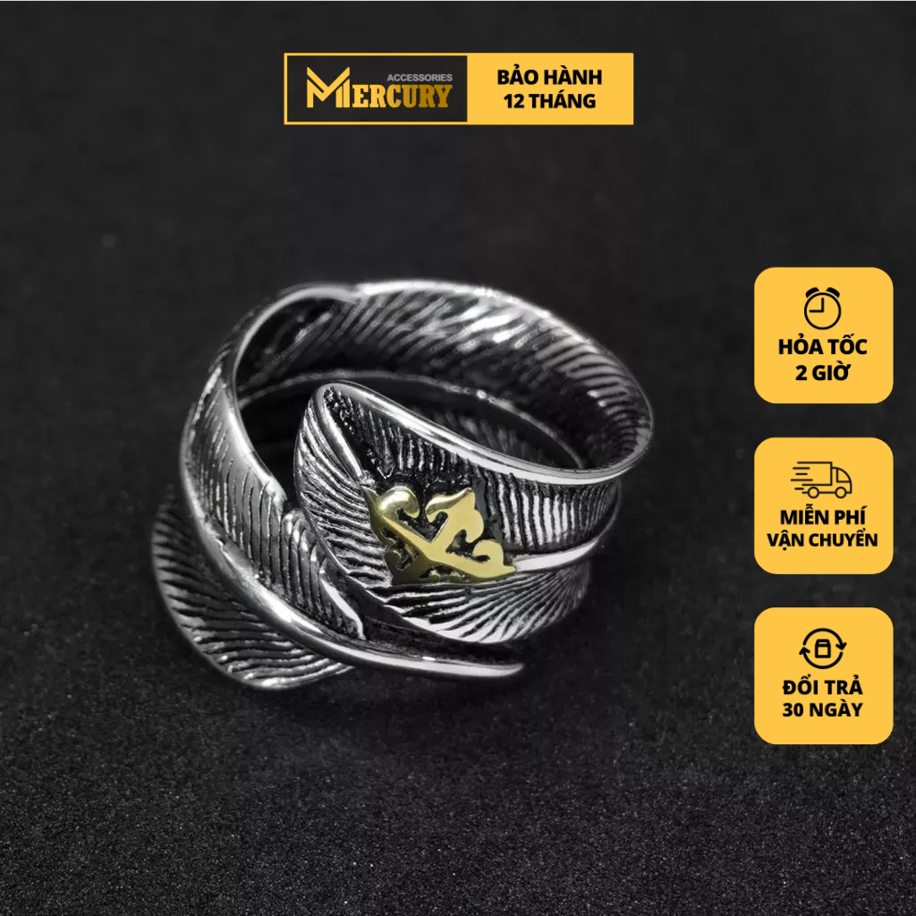 Nhẫn thời trang nam Titan vĩnh cửu Mercury Feather 2