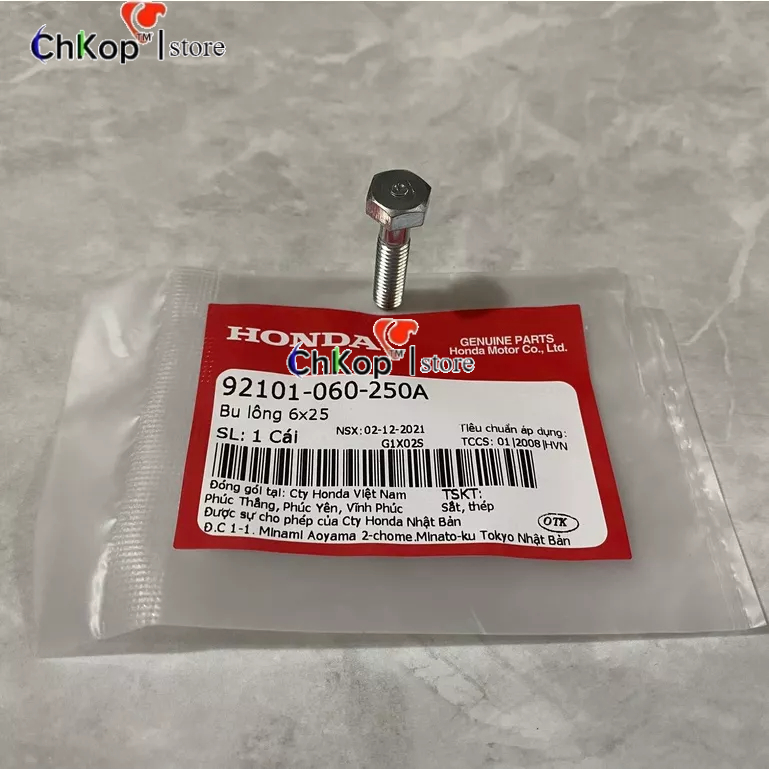 Bu lông 6x25 ốc bắt đuôi xe dream xịn -92101060250A lắp xe nhiều vị trí xe honda zin khác - chính hãng