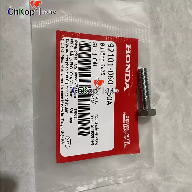 Bu lông 6x25 ốc bắt đuôi xe dream xịn -92101060250A lắp xe nhiều vị trí xe honda zin khác - chính hãng
