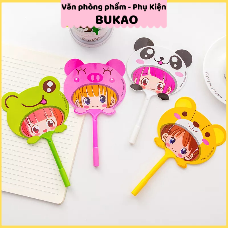 Bút bi quạt mẫu mới nhiều mẫu dễ thương mùa hè đa năng, quà tặng độc đáo Bukao