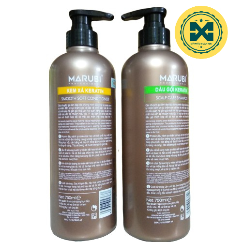 Cặp Dầu Gội Xả Marubi keratin collagen siêu mượt 750ml