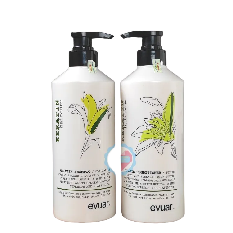 Bộ Dầu Gội Xả Evuar Keratin Chống Rụng Tóc 758ml