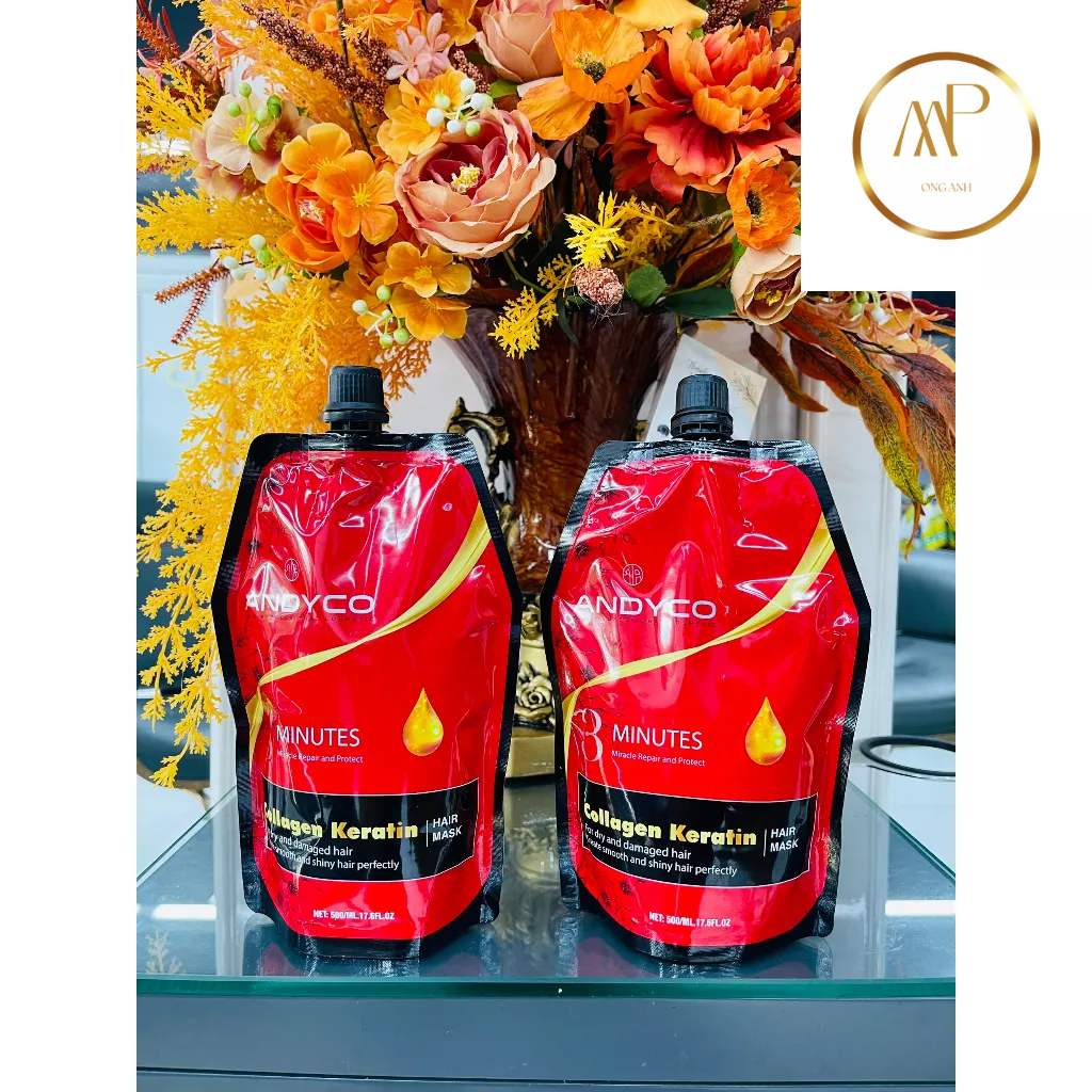 Hấp Tóc ANDYCO Collagen & Keratin - Mặt Nạ Dưỡng Tóc Andyco Chỉ Với 5 Phút Đã Có Mái Tóc Mềm Mượt 500ml