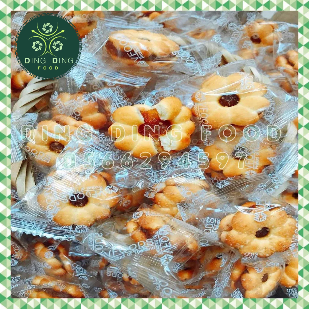 Date 2025 - 1Kg Bánh Quy Hoa Mai Nhân Mứt Khóm Thái Lan Vfoods, Nhân Kem, Bánh Mứt, Ăn Vặt Siêu Ngon, DING DING FOOD