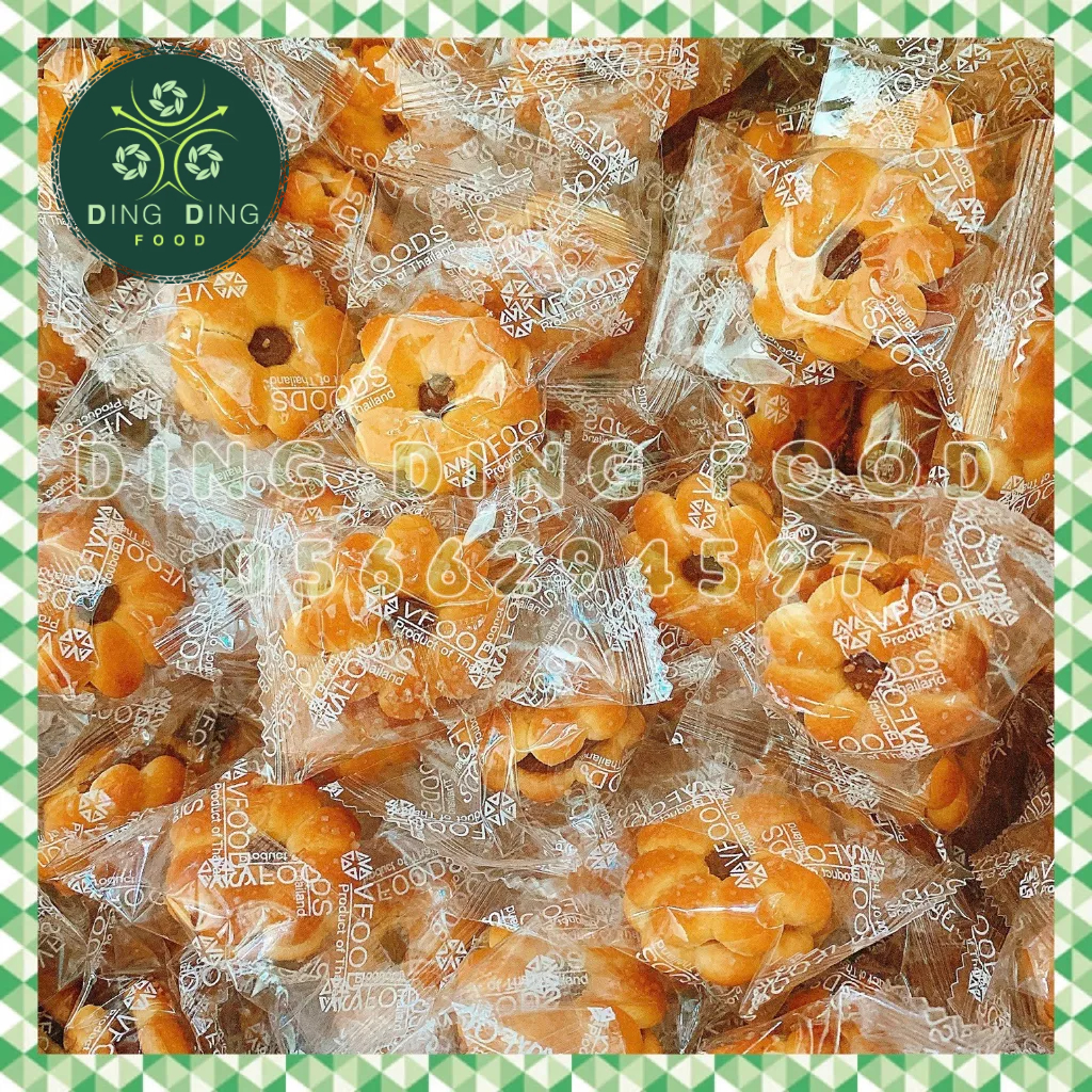 Date 2025 - 1Kg Bánh Quy Hoa Mai Nhân Mứt Khóm Thái Lan Vfoods, Nhân Kem, Bánh Mứt, Ăn Vặt Siêu Ngon, DING DING FOOD