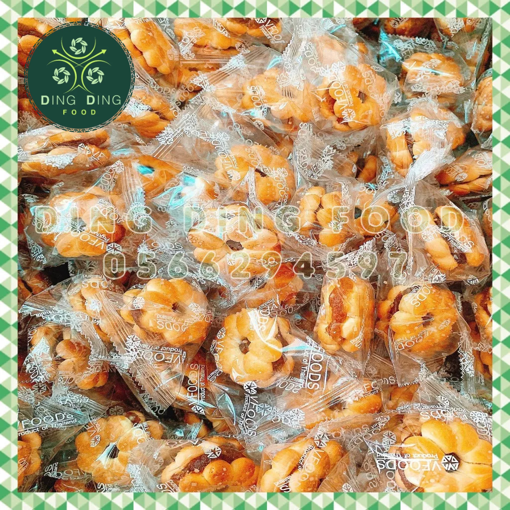 Date 2025 - 1Kg Bánh Quy Hoa Mai Nhân Mứt Khóm Thái Lan Vfoods, Nhân Kem, Bánh Mứt, Ăn Vặt Siêu Ngon, DING DING FOOD