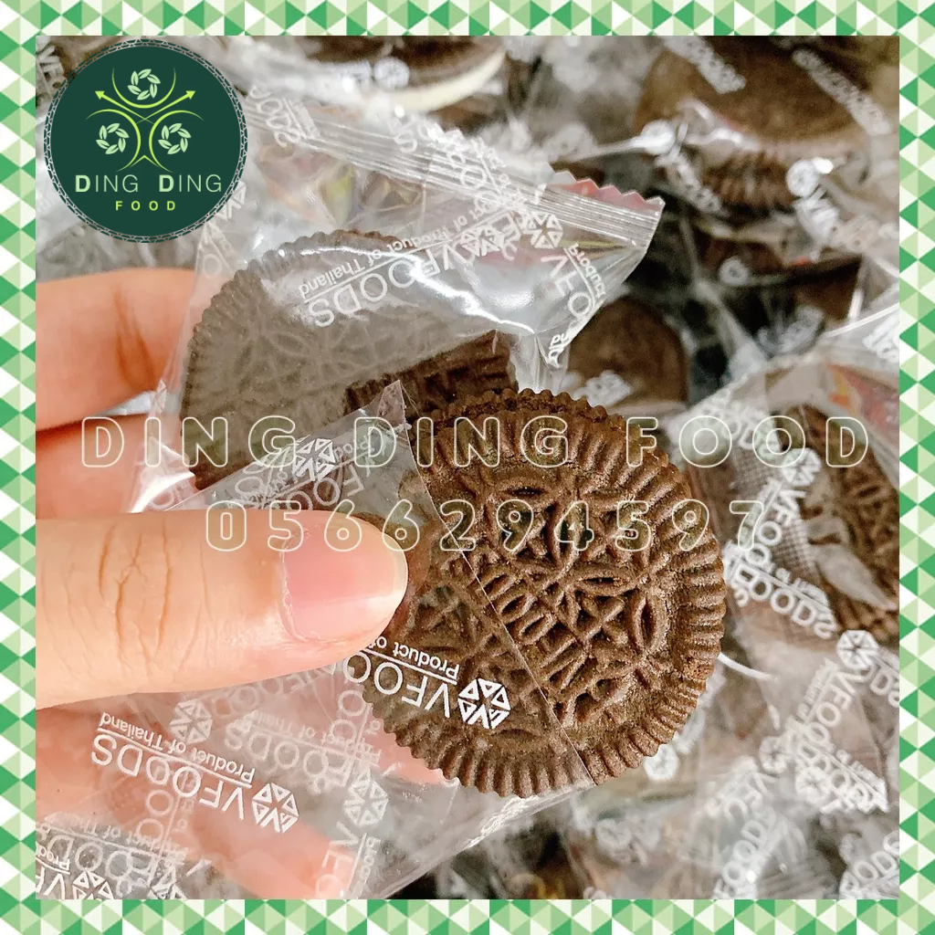 Date 2025 - 500g Bánh Quy Socola Nhân Kem Vani Vfoods Thái Lan Chính Hãng, Oreo Sữa, Ăn Vặt Siêu Ngon, DING DING FOOD