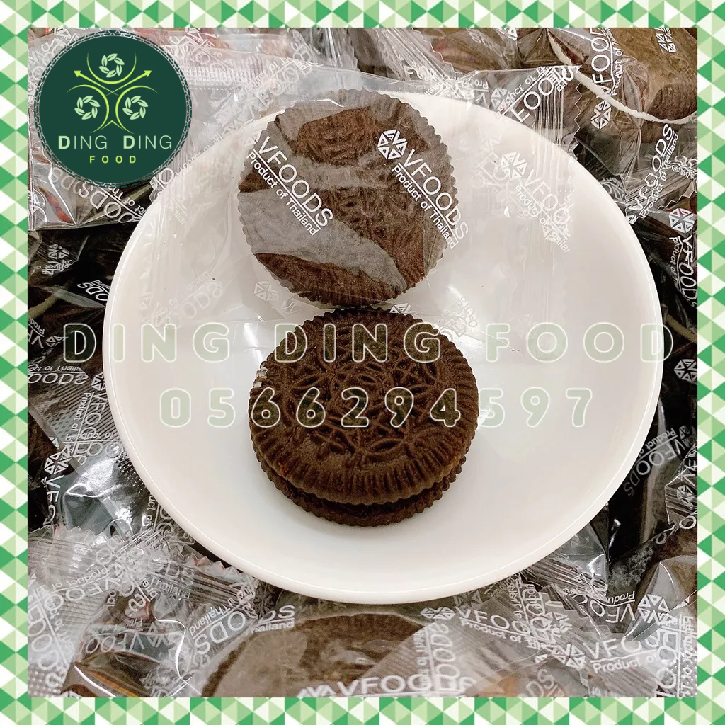 Date 2025 - 500g Bánh Quy Socola Nhân Kem Vani Vfoods Thái Lan Chính Hãng, Oreo Sữa, Ăn Vặt Siêu Ngon, DING DING FOOD