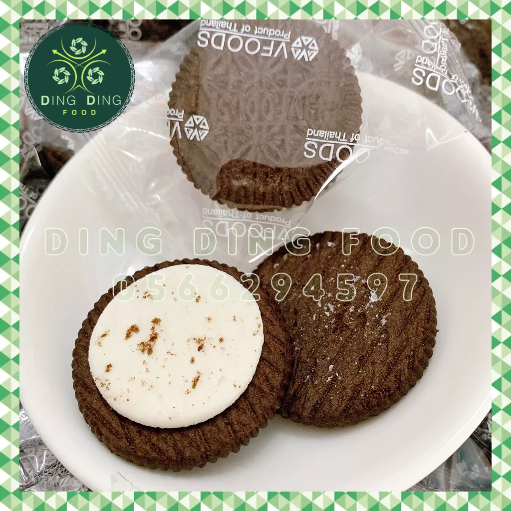 Date 2025 - 500g Bánh Quy Socola Nhân Kem Vani Vfoods Thái Lan Chính Hãng, Oreo Sữa, Ăn Vặt Siêu Ngon, DING DING FOOD