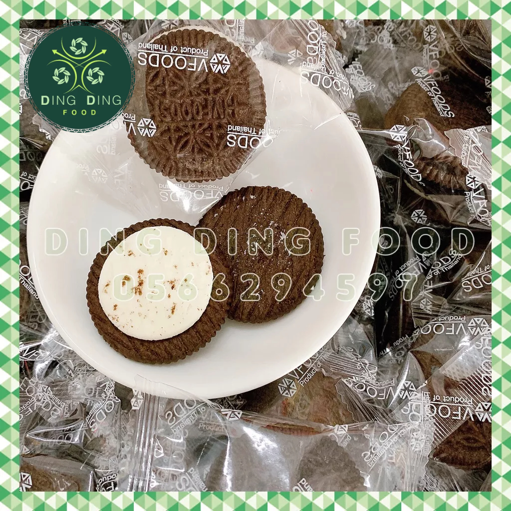 Date 2025 - 500g Bánh Quy Socola Nhân Kem Vani Vfoods Thái Lan Chính Hãng, Oreo Sữa, Ăn Vặt Siêu Ngon, DING DING FOOD
