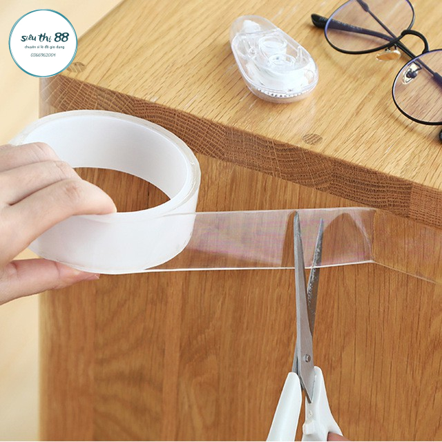 ⚡RẺ VÔ ĐỊCH⚡Băng Dính 2 Mặt Đa Năng Trong Suốt 88127 SIÊU THỊ 88