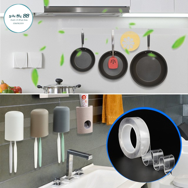 ⚡RẺ VÔ ĐỊCH⚡Băng Dính 2 Mặt Đa Năng Trong Suốt 88127 SIÊU THỊ 88
