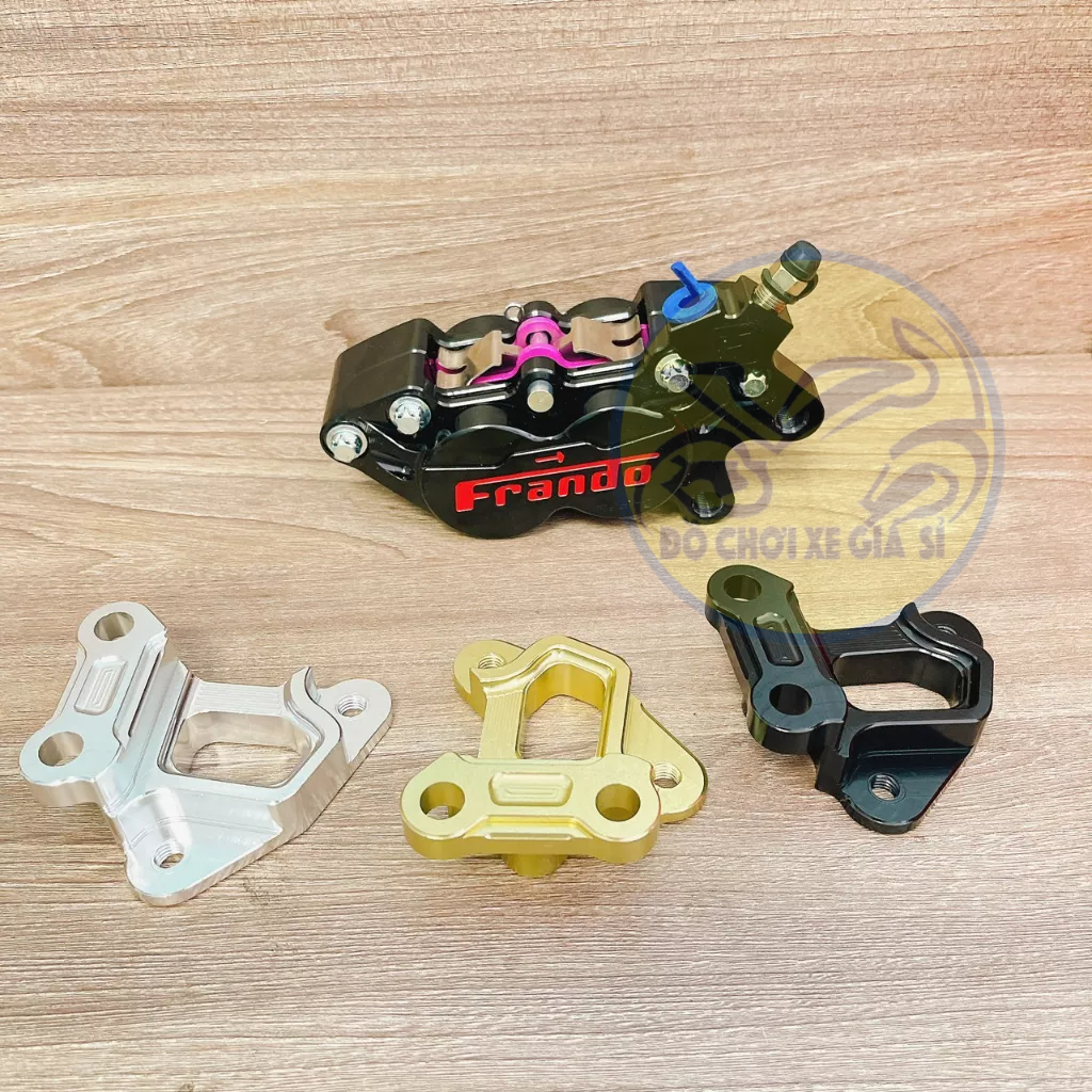 Heo Dầu Frando 4 Pis Màu Bạc + Pad CNC Raider/Satria đĩa 260/267mm