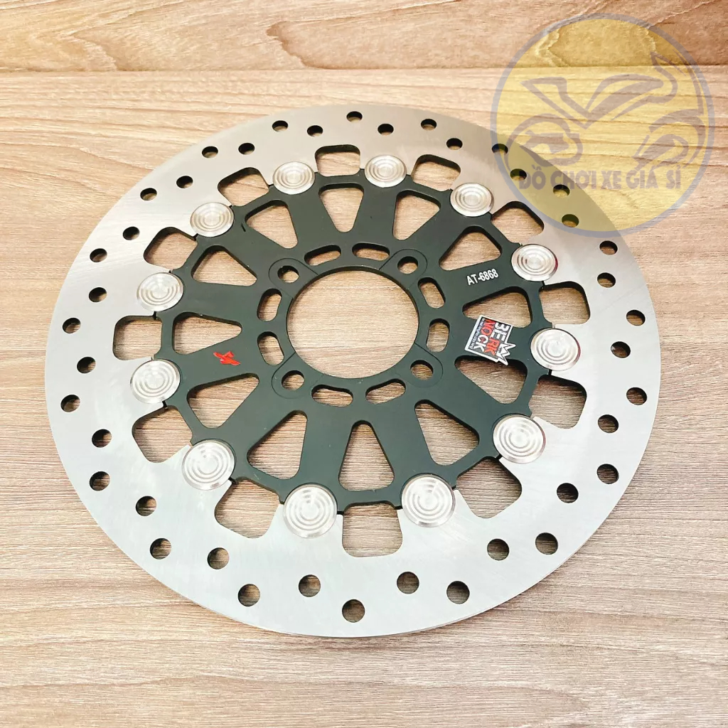 Đĩa King Drag V2 Khoen Inox 304 267mm màu đen lắp được cho tất cả các dòng xe thông dụng