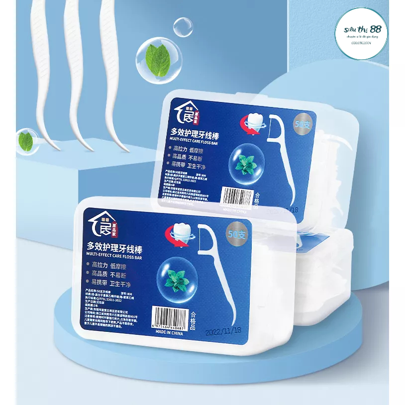 Chỉ Nha Khoa Vệ Sinh Răng Miệng Cao Cấp ,Tăm Sợi Chỉ Mảnh Giúp Vệ Sinh Kẽ Răng Dễ Dàng 88390 Siêu Thị 88