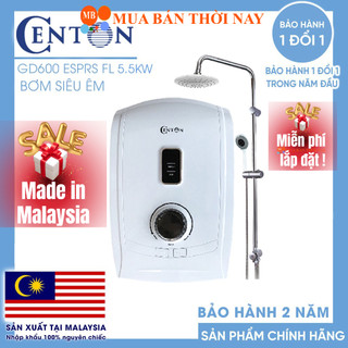 Máy nước nóng trực tiếp Centon GD600ESP RS FL EMC, kết hợp vòi sen cây phun mưa cao cấp
