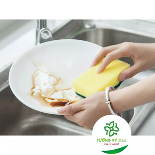 Miếng cọ rửa chén bát xanh vàng, miếng mút bọt biển rửa bát