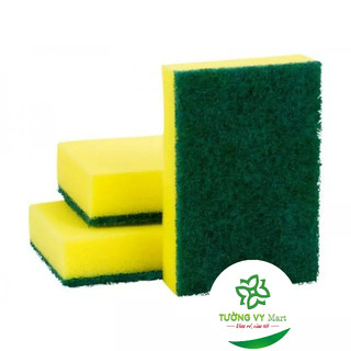 Miếng cọ rửa chén bát xanh vàng, miếng mút bọt biển rửa bát