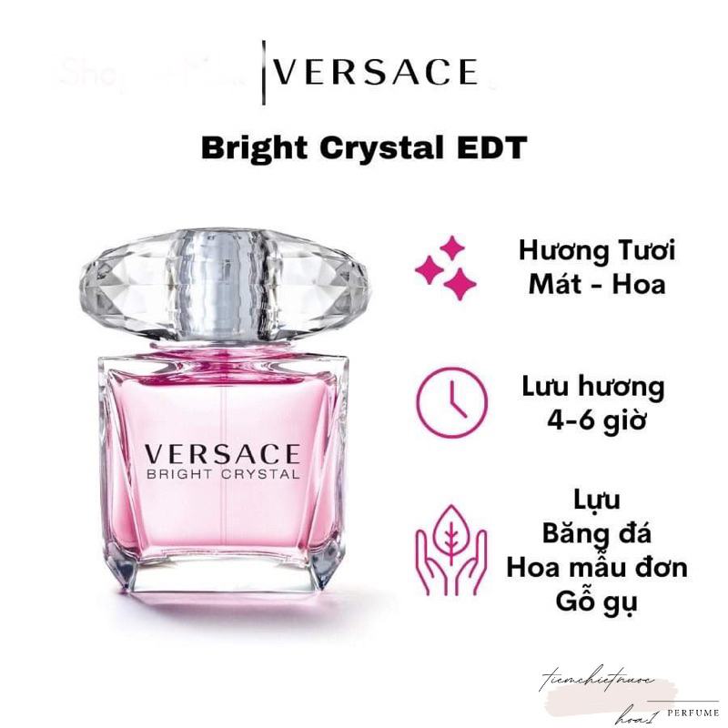 Nước Hoa Nữ thơm lâu Versace Bright Crytals Edt 10ml (dạng mẫu thử)