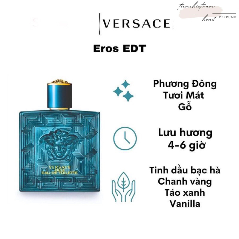 Nước Hoa Nam thơm lâu Versace Eros For Men Edt 10ml(dạng mẫu thử)