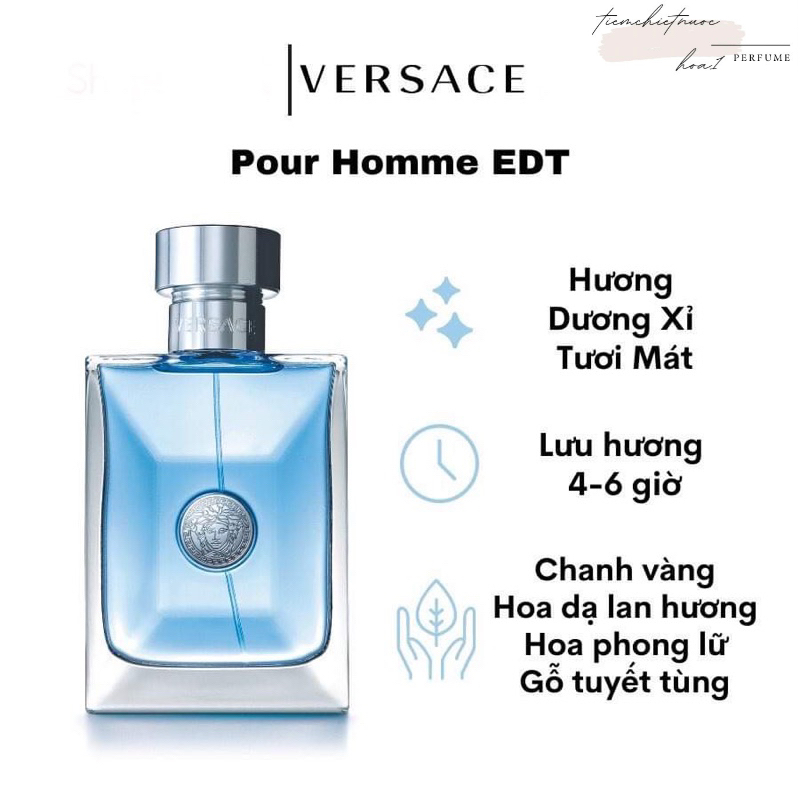Nước Hoa Nam lịch lãm Versace Pour Homme For Men Edt 10ml(dạng mẫu thử)