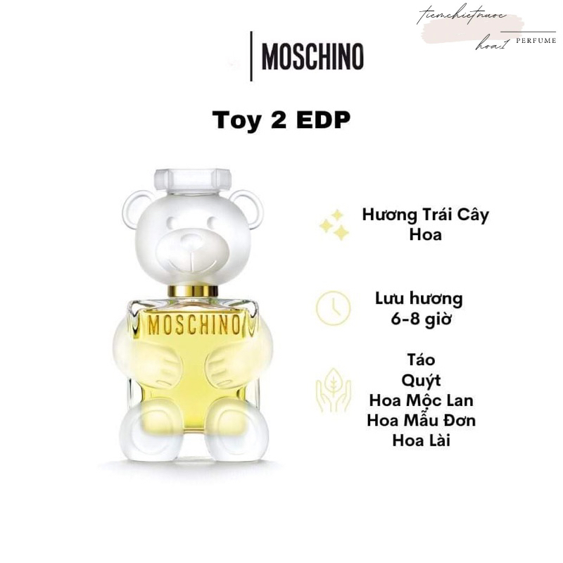 Nước Hoa Nữ bám lâu Moschino Toy 2 For Woman EDP 10ml (dạng mẫu thử )