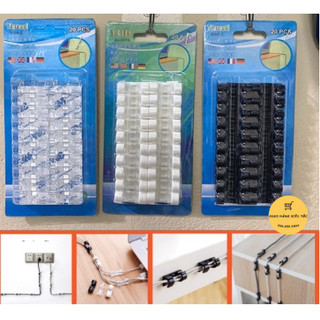 Nẹp Dây Điện Dán Tường 3M Giúp Kẹp Cố Định Dây Điện Gọn Gàng Siêu Dính ( Vỉ 20 Nút Nẹp Dây Điện Dán Tường) 88068