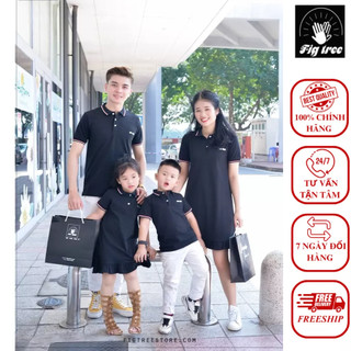 Áo váy gia đình polo fig tree màu đen