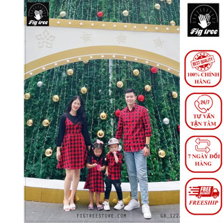 Đồng phục gia đình sắc đỏ đón noel - đón tết 2023 rực rỡ
