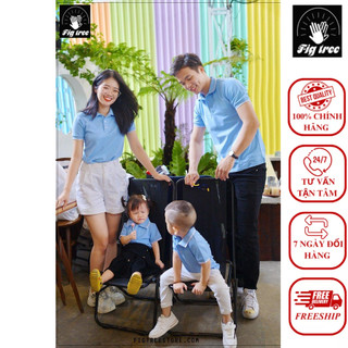 Set áo thun polo Gia đình Fig Tree mẫu mới màu xanh nhạt siêu dễ thương !!