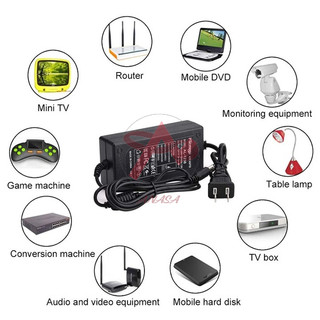 Nguồn Adapter 12V 5A Jack DC 5.5x2.1mm Nguồn Lắp Camera Wifi Led Quảng Cáo Vỏ Nhựa Có Đèn Báo