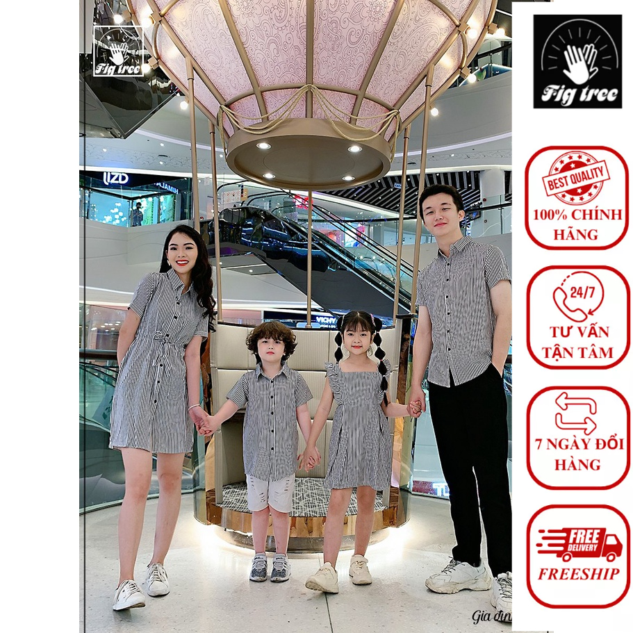 Combo Gia Đình Fig Tree Mã 159 Sọc Trắng Siêu Xinh Cho Cả Nhà(full size + cận cảnh+ hàng thiết kế + sẵn sl)